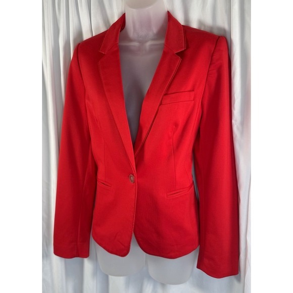 The Limited Red Single Button Blazer Polka Dot Lining M Preppy Academia 89-28 - Picture 9 of 13